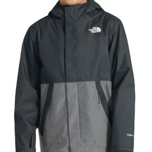 The North Face Boys 10/12 Triclimate Jacket Black Gray Hooded 2-in-1 Fleece Line